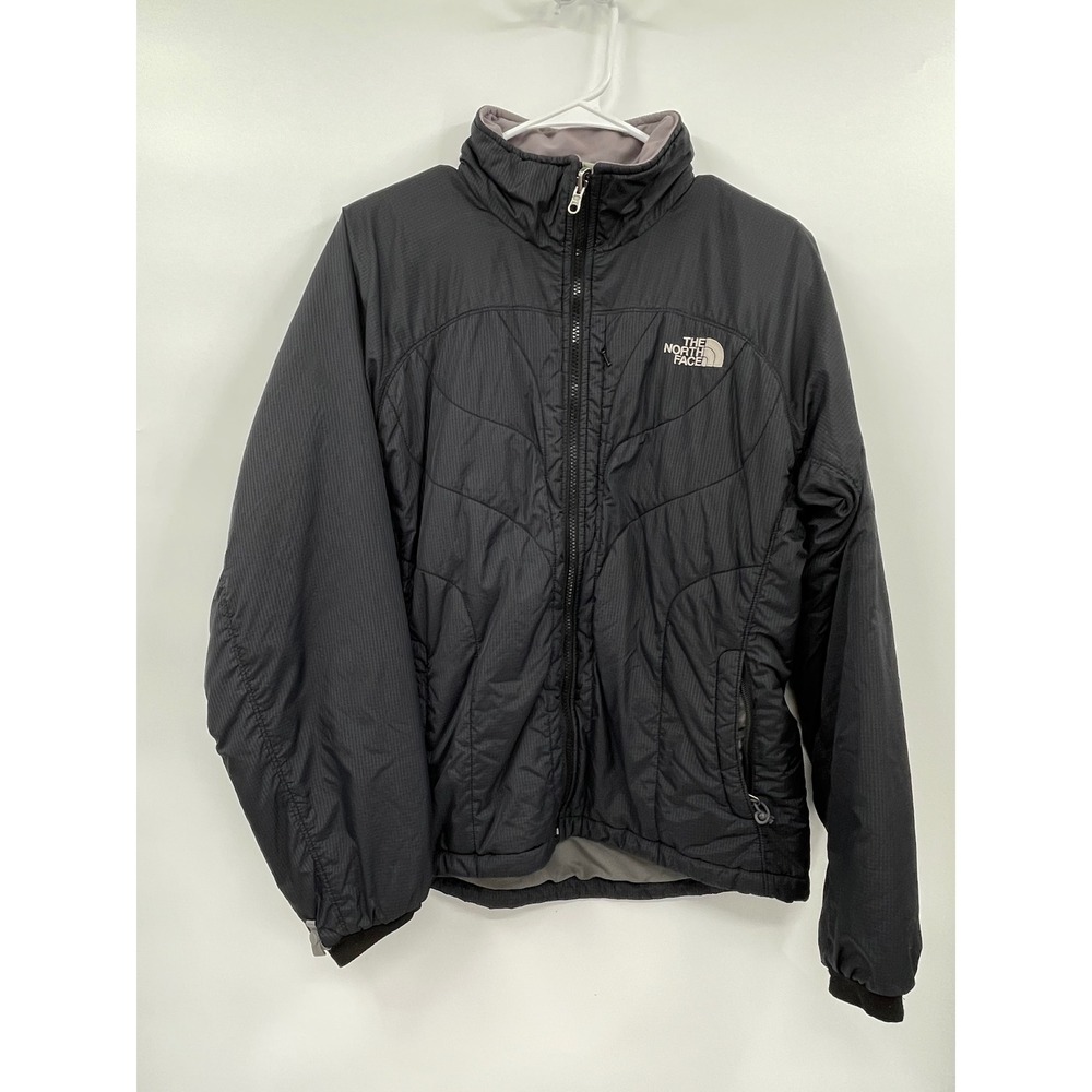 The North Face M Insulated Puffer Jacket Womens Black Primaloft Quilted Zip Up